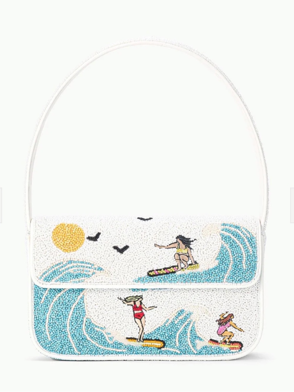 LIKE NEW STAUD Tommy Beaded Bag, Surf Babes